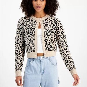 Madden Girl Pink and Black Knit Cardigan